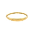 thumbnail image 1 of 212 Main UBS014024447-14Y 14K Yellow Gold Graduated Ribbed Bangle Bracelet with Hinge & Box Lock Closure, 1 of 1