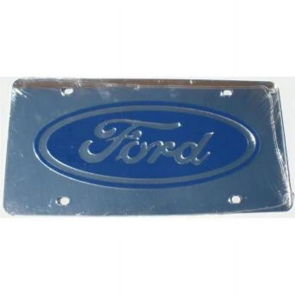 Ford with Dark Blue Logo Laser Cut License Plate