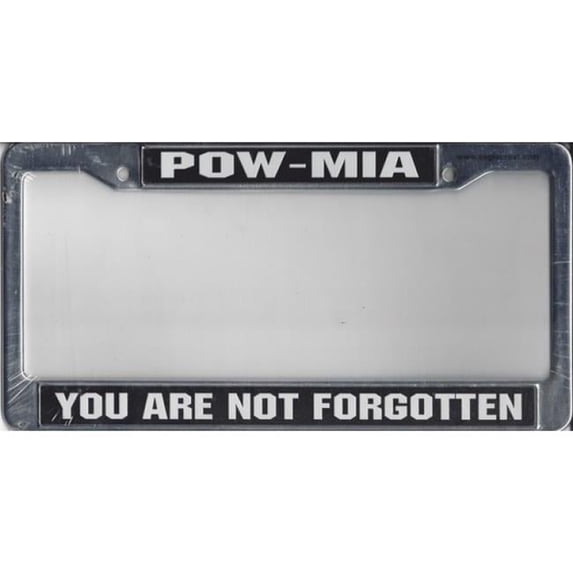 212 Main 25013EC 6 x 12 in. POW - MIA You are Not Forgotten Chrome License Plate Frame