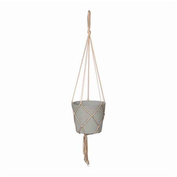 212 Main 5.9 x 6.5 x 6.5 in. Patio Craft Small Hanging Pot with Netting, Cement Gray