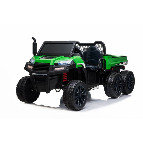 212 Main A730GREEN 24V 4x4 Freddo Toys Trailer 2 Seater Ride on Tractor, Green