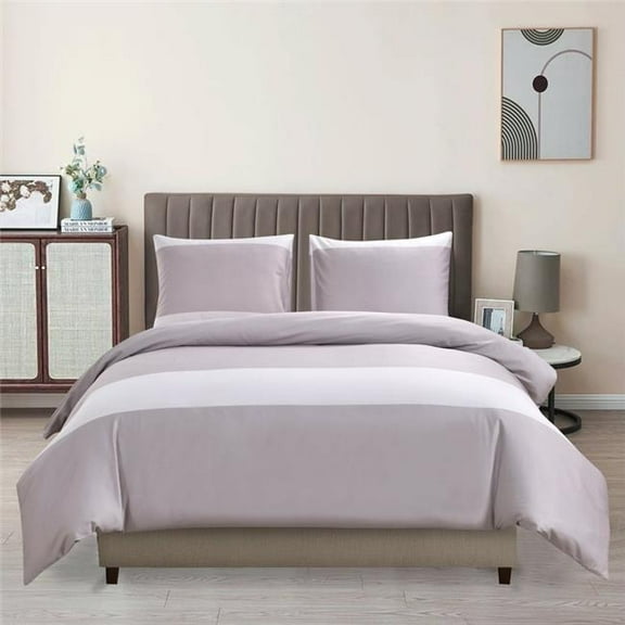 212 Main AH-PENT-dt-54 Aura Home Penthouse Duvet Set, Taupe - Full Size