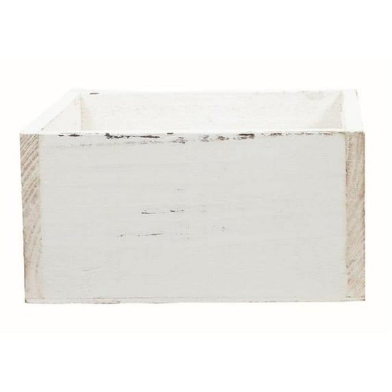 212 Main AI-2113COL Distressed White Wooden Box