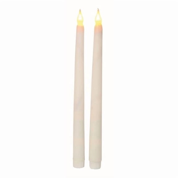 212 Main AI-C11WH White LED Wax Coated Taper Candles, Set of 2