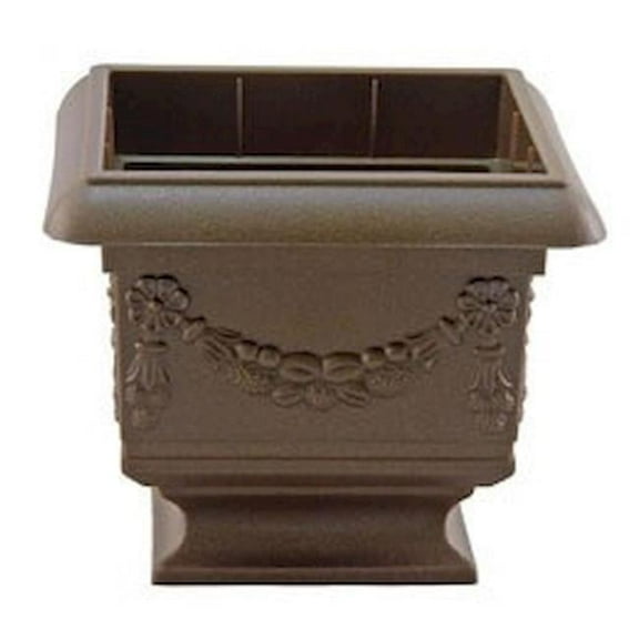212 Main AI-DL102BRZ Decorative Square Bronze on a Pedestal Planter