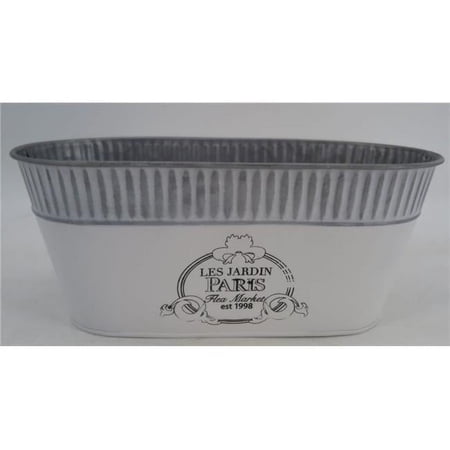 212 Main AI-GA3405-422 Gray Ribbed with White Base Les Jardin Paris Planter