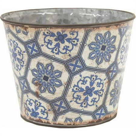 212 Main AI-GA3510LSB White & Blue Patterned Planter