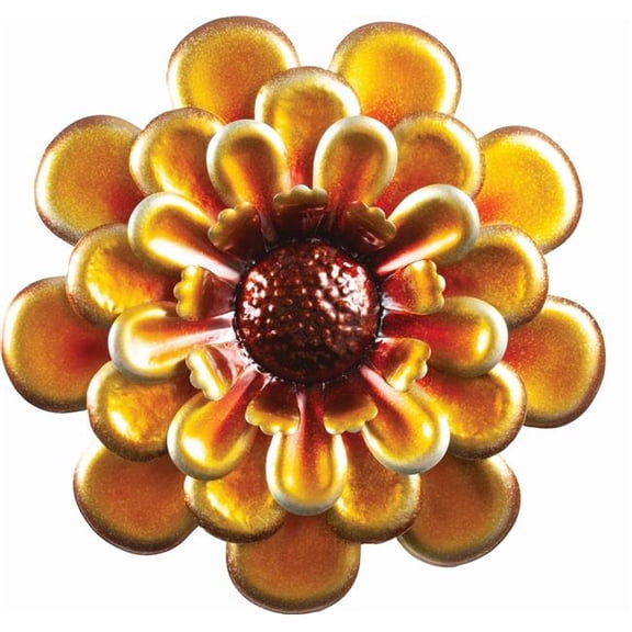 212 Main AI-GG9245 Yellow Metal Flower Wall Decor