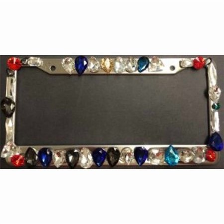212 Main BSCP-1420 6 x 12 in. Assorted Crystals Diamond Bling License Plate Frame