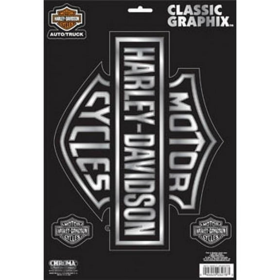 Chroma C3276 10 x 7.5 in. Harley-Davidson Chrome Logo Large Decal