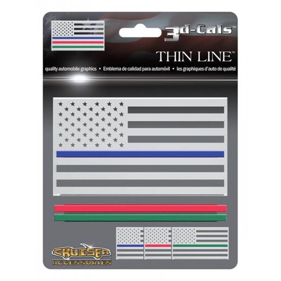 3D Cals Thin Line Chrome Plastic Decal