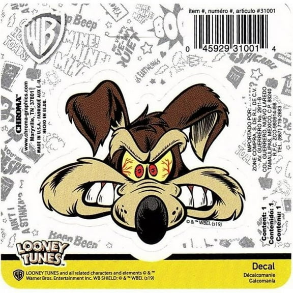 Chroma CG31001 2 x 3.25 in. Wile E Coyote Vinyl Decal