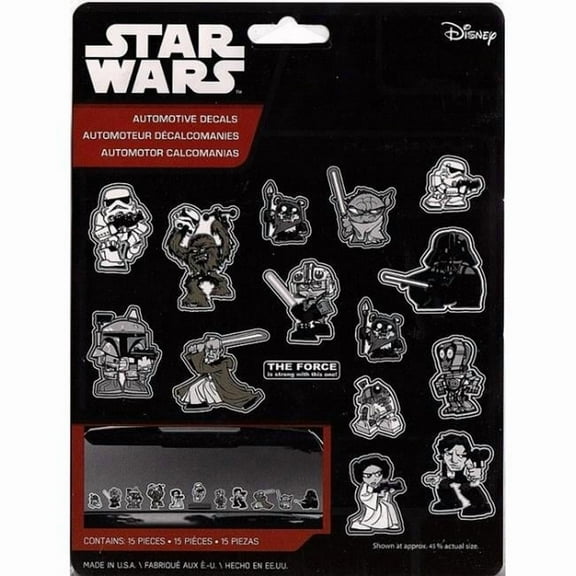 Chroma CG45045 2 x 2 in. Star Wars Cartoon Assorted Vinyl Decal Set