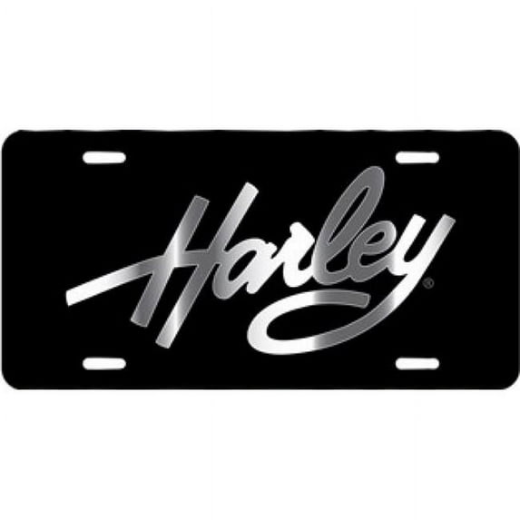 212 Main CG55005 6 x 12 in. Harley-Davidson Script Black Laser License Plate
