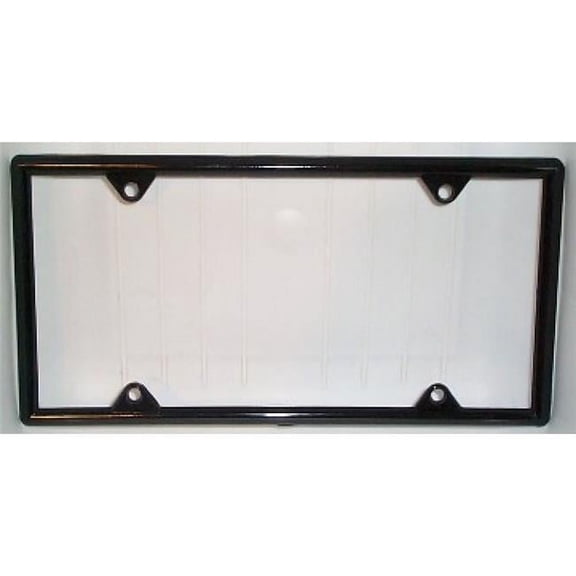 Black Vinyl License Plate Frame Kit Free Screw Caps Included