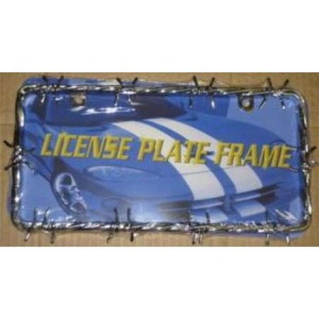 212 Main DF119C 6 x 12 in. Two Hole Chrome Barbed Wire License Plate Frame