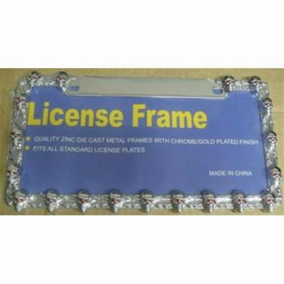 Chrome Mini Skulls License Frame. Free Screw Caps Included