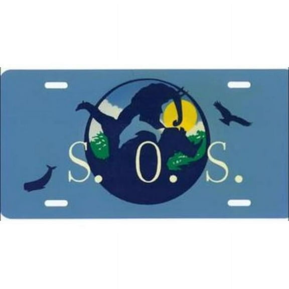 212 Main HP408 6 x 12 in. S.O.S Save the Animals License Plate