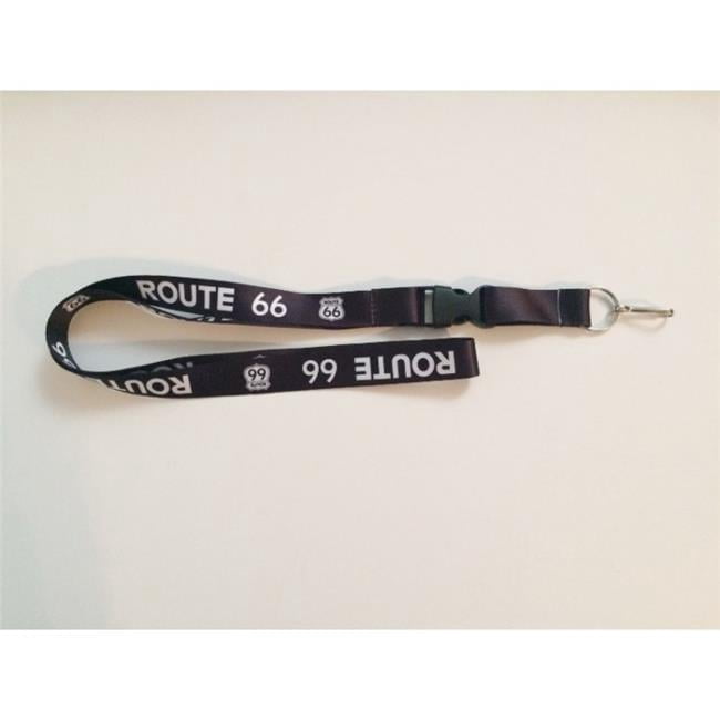 212 Main JJWS0001 Route 66 Black Lanyard with Detachable Key Ring