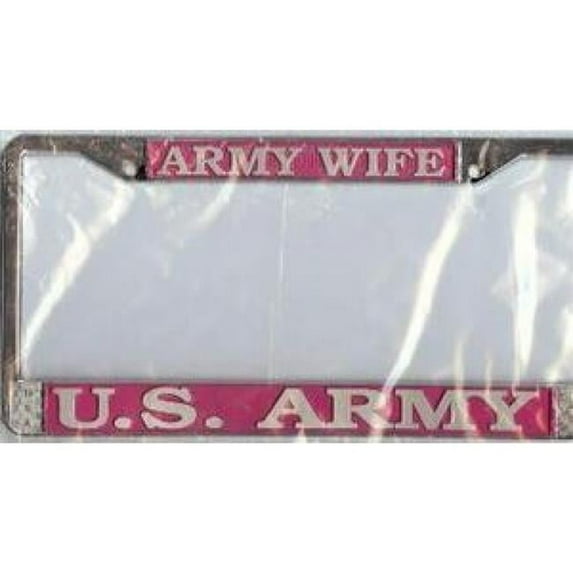 212 Main LFA15 U.S. Army Wife Chrome License Plate Frame, Free Screw Caps