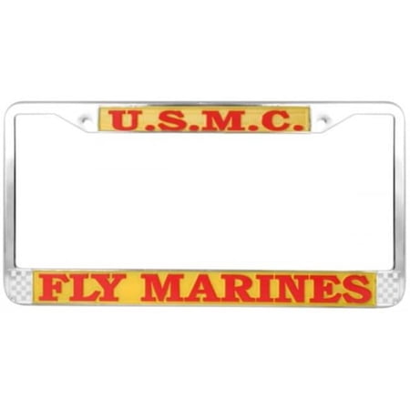U.S. Marines Fly Marines Chrome License Plate Frame