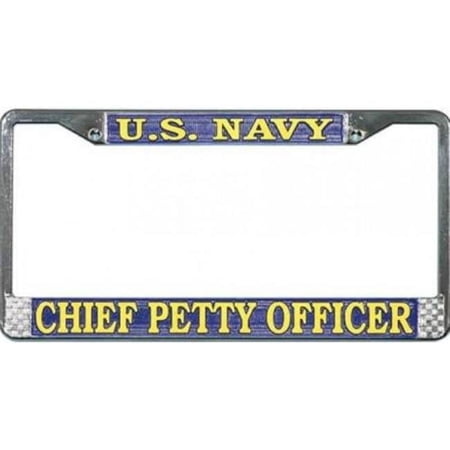 U.S. Navy Chief Petty Officer License Plate Frame Free Screw Caps Included