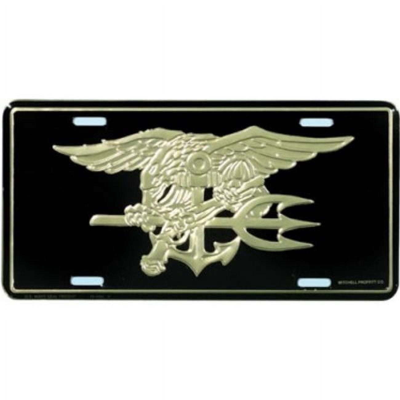 212 Main LN11 6 x 12 in. Navy Seal Trident Metal License Plate