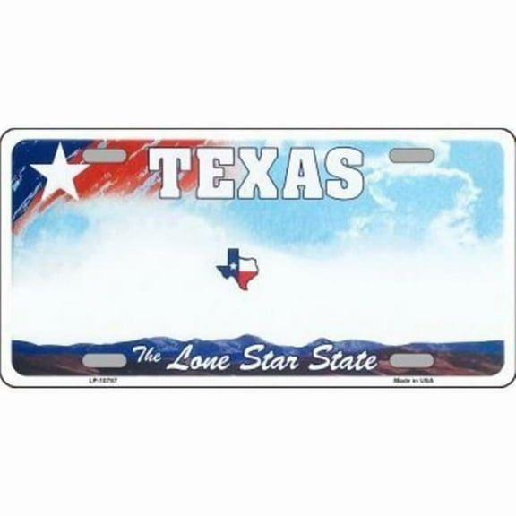Texas New State Background Metal License Plate