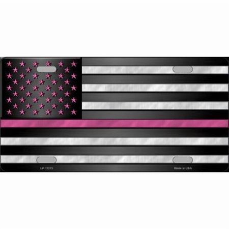 212 Main LP-11313 6 x 12 in. Thin Pink Line with Pink Stars Metal License Plate
