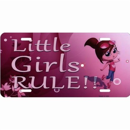 Little Girls Rule Metal License Plate