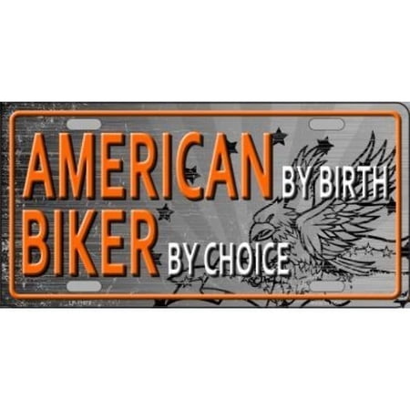 American Biker Metal License Plate