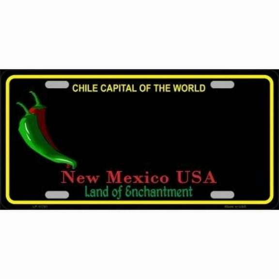 New Mexico Blank Black State Metal License Plate