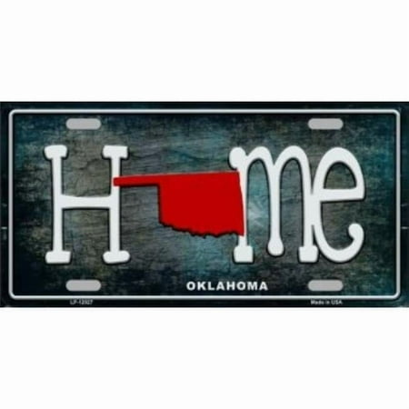 Oklahoma Home State Outline Metal License Plate