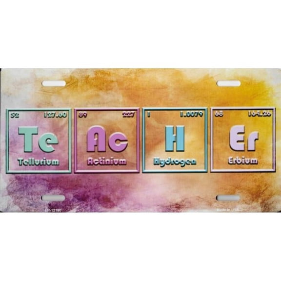 212 Main LP-12190 6 x 12 in. Teacher Periodic Table & Metal License Plate