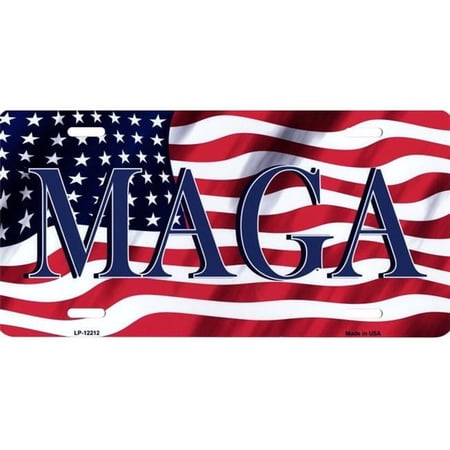 212 Main LP-12212 6 x 12 in. Maga Flag Metal License Plate
