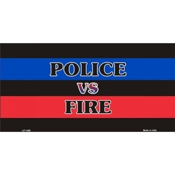 212 Main LP-1498 6 x 12 in. Police vs Fire License Plate