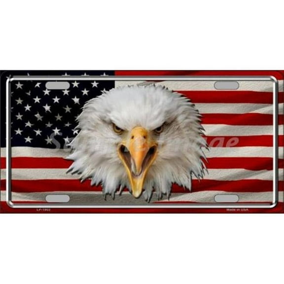 212 Main LP-1903 6 x 12 in. American Flag with Eagle Metal License Plate