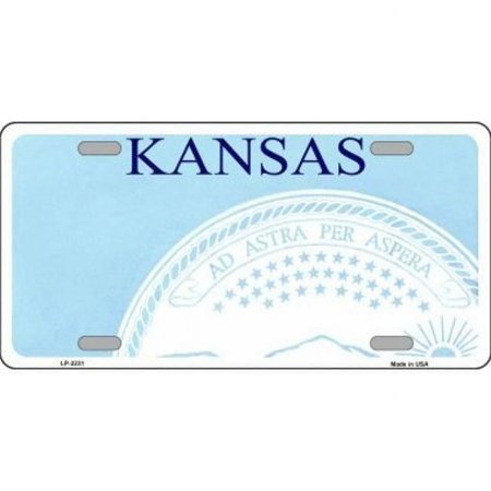 212 Main LP-2231 6 x 12 in. Kansas State Background Blank Metal License Plate
