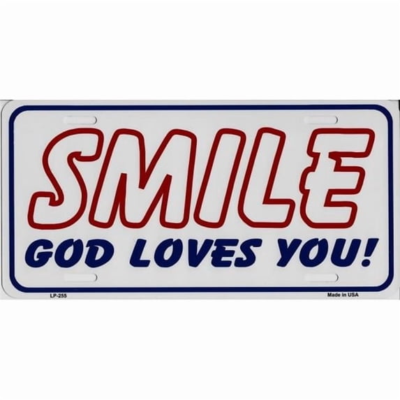 Smile God Loves You Metal License Plate