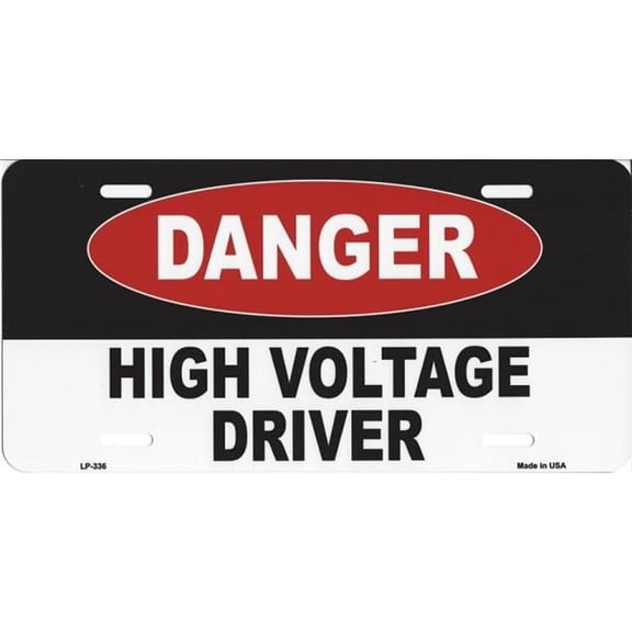 Danger High Voltage Driver License Plate