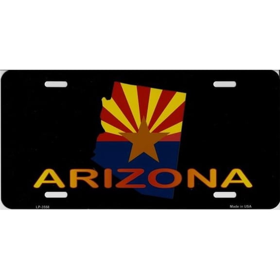212 Main LP-3558 6 x 12 in. Arizona with State Flag Metal License Plate