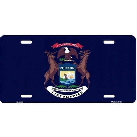 Michigan State Flag Metal License Plate