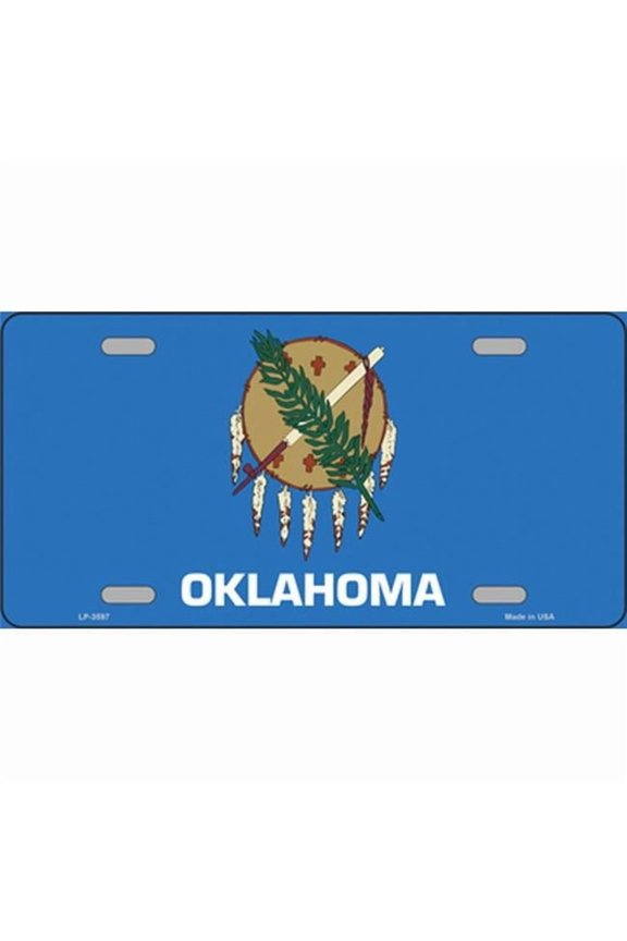 Oklahoma State Flag Metal License Plate