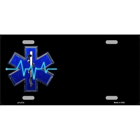 Medical Rescue Logo Offset Metal License Plate