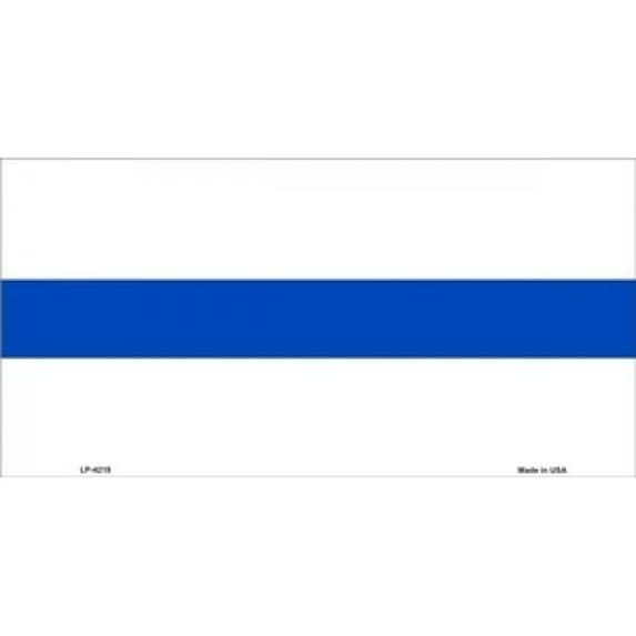 212 Main LP-4219 6 x 12 in. Thin Blue Line Police White License Plate