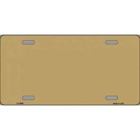 Gold Solid Background Metal License Plate