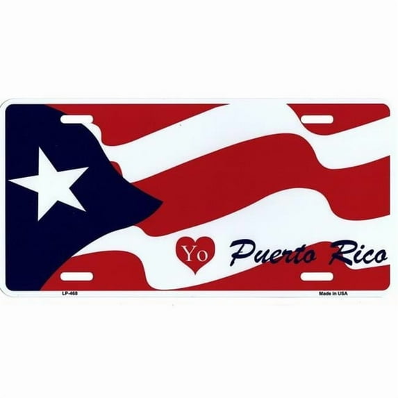 Puerto Rico Flag Metal License Plate