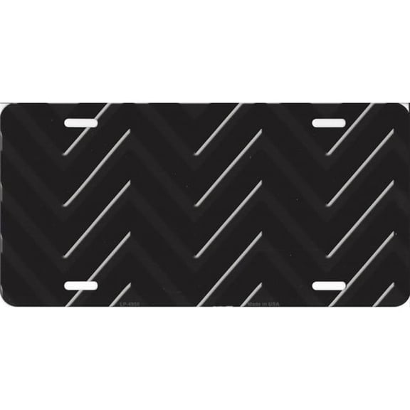 212 Main LP-4950 6 x 12 in. Black & Gray Chevron Metal License Plate