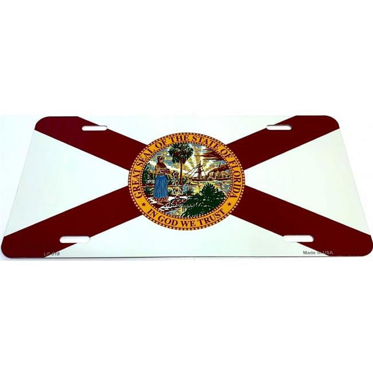 212 Main LP519 6 x 12 in. Florida State Flag Metal License Plate
