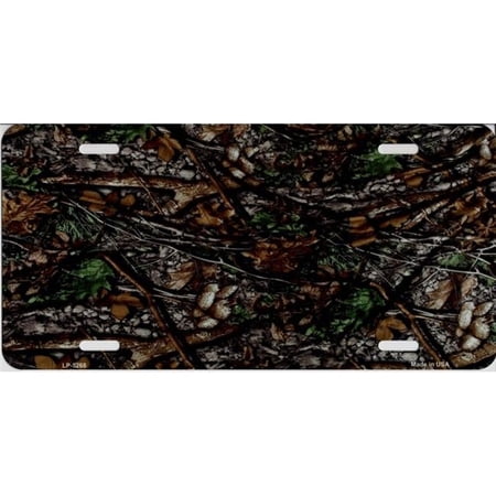 Tree Bark Camouflage Metal License Plate